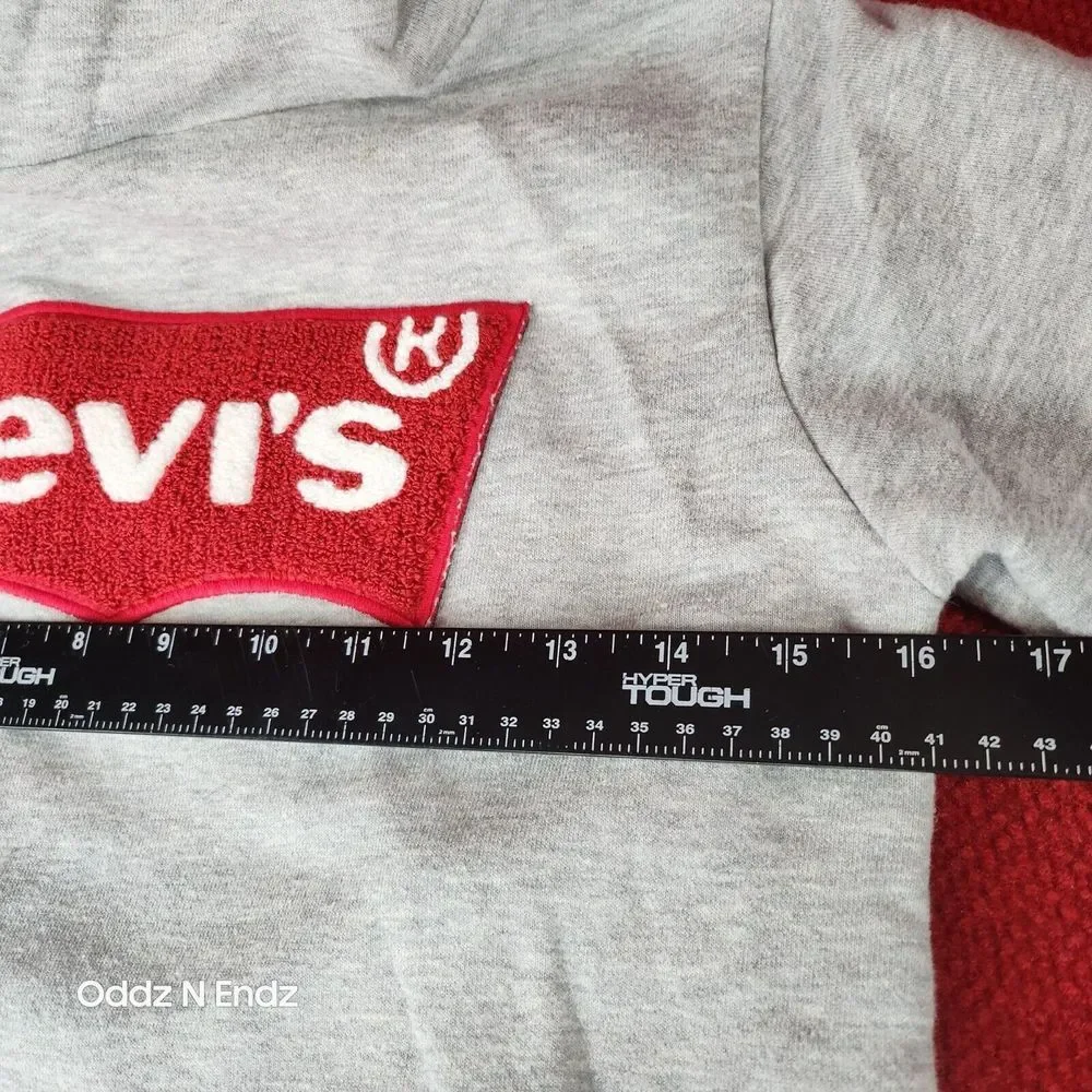 Levis Gray Hooded‎ Sweatshirt Mens Large Cotton/Polyester Blend Warm Casual Wear